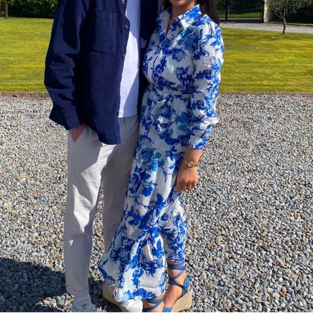 SHEIN Blue Floral Maxi Dress